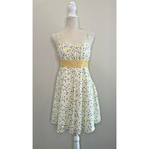 Katia Mini Babydoll Dress Cherry Sundress Y2K Cocktail Prom Yellow Coquette M